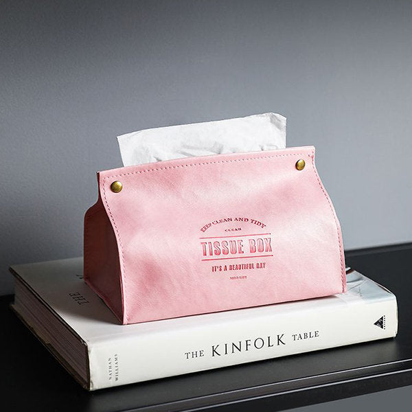 Vintage-Inspired Faux Leather Tissue Box