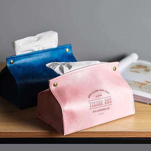 Vintage-Inspired Faux Leather Tissue Box