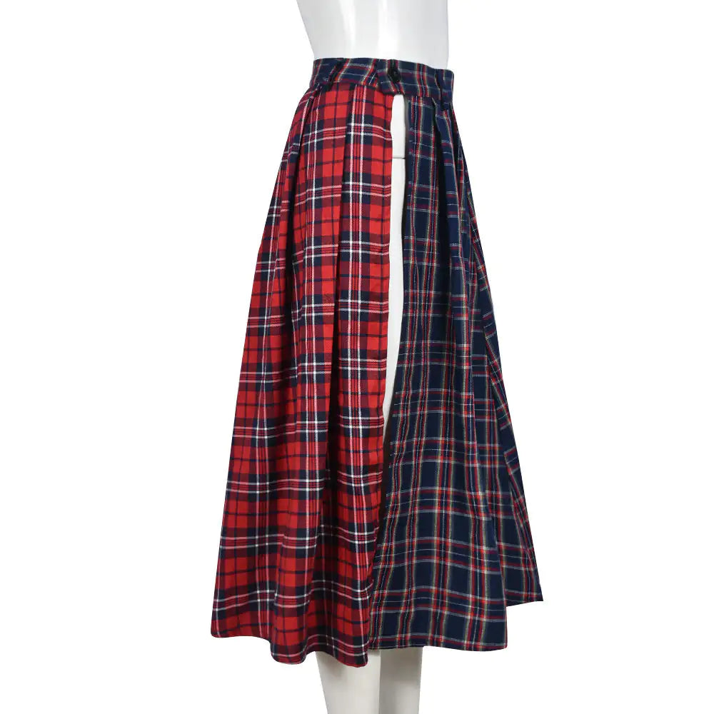 Hit The Latto Plaid Midi Skirt