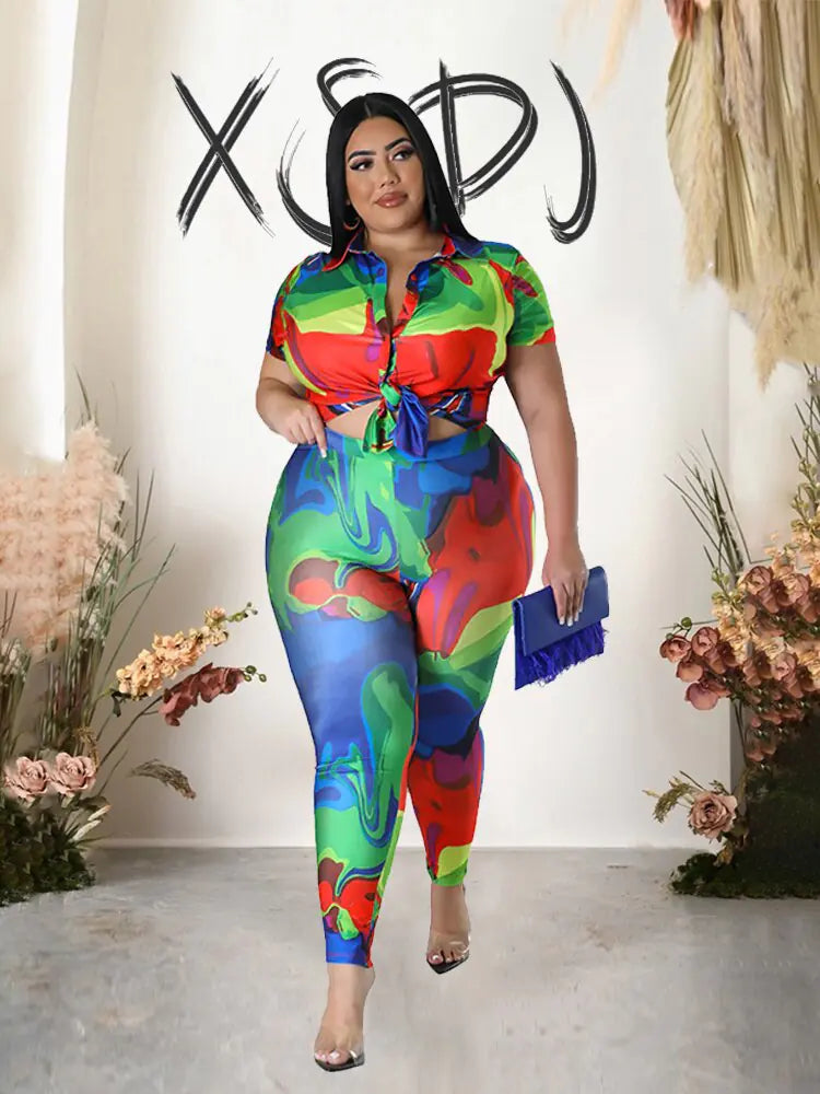 Plus Size  Silk Summer Suit