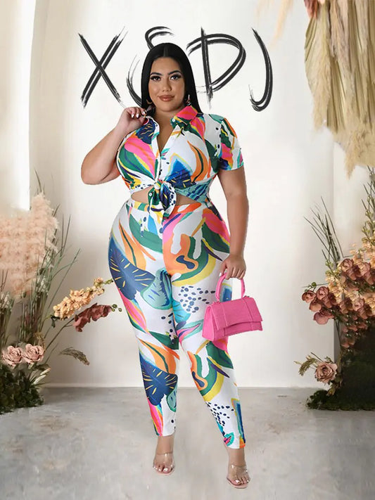 Plus Size  Silk Summer Suit