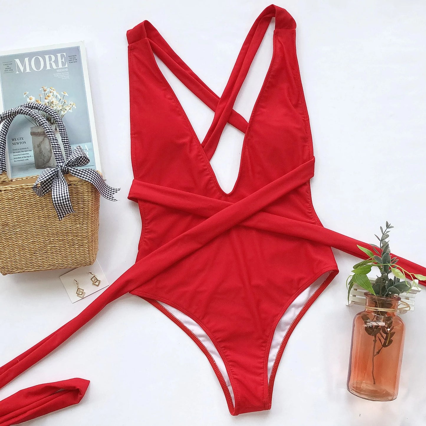 Tie One Piece Swimsuit