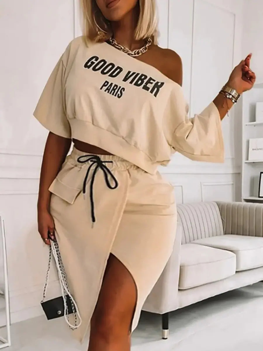 Two Piece Good Viber One Shoulder