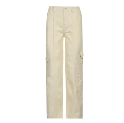 Cargo Solid Baggy Pants