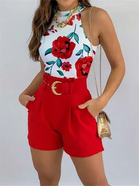 Summer Floral Two-Piece Set