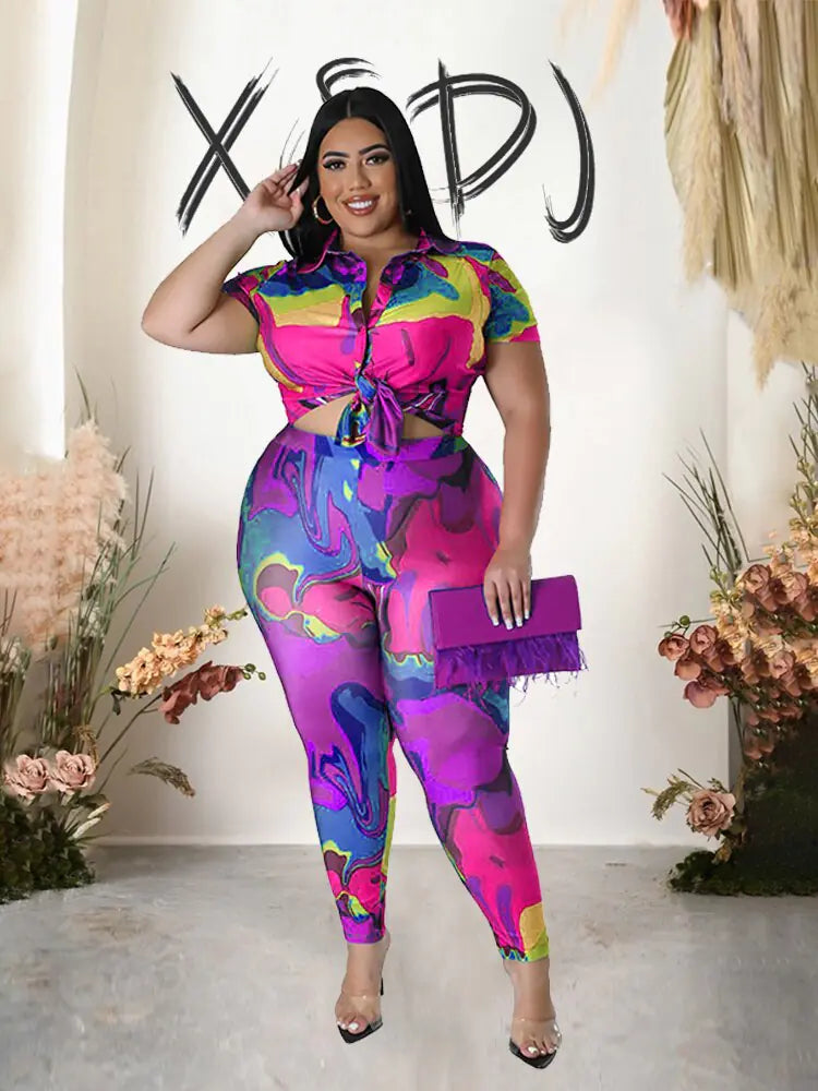 Plus Size  Silk Summer Suit