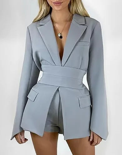 Casual Solid Color Suit Coat