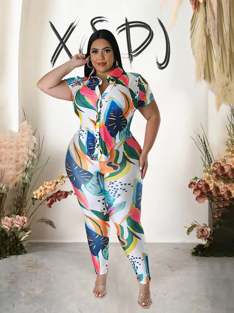 Plus Size  Silk Summer Suit