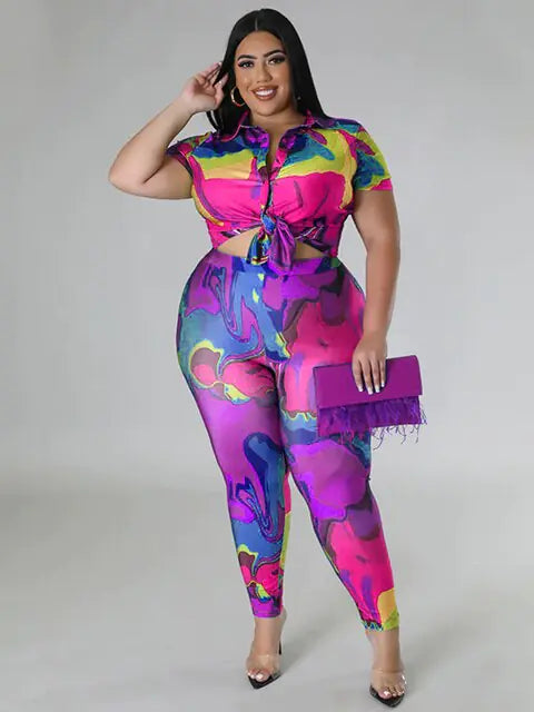 Plus Size  Silk Summer Suit