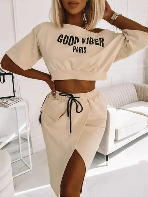 Two Piece Good Viber One Shoulder