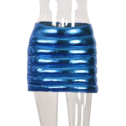 Double Bubble Puffer Mini Skirt