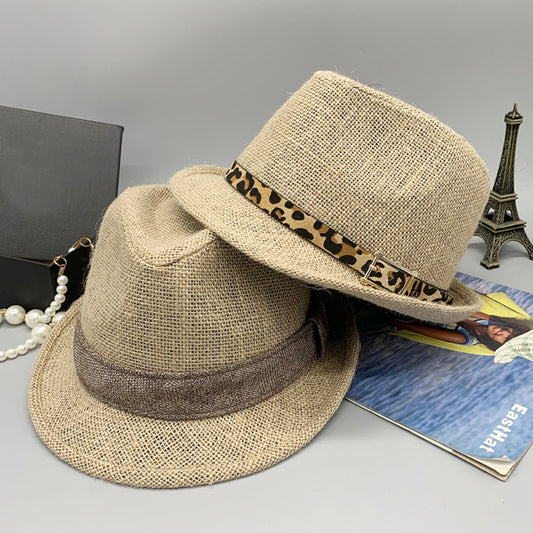 Short Brim Jute Cloth Hat