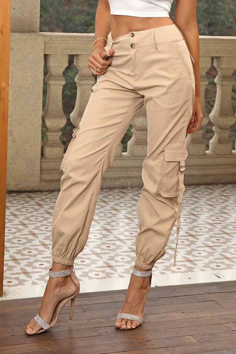 Pantalones cargo de cintura alta