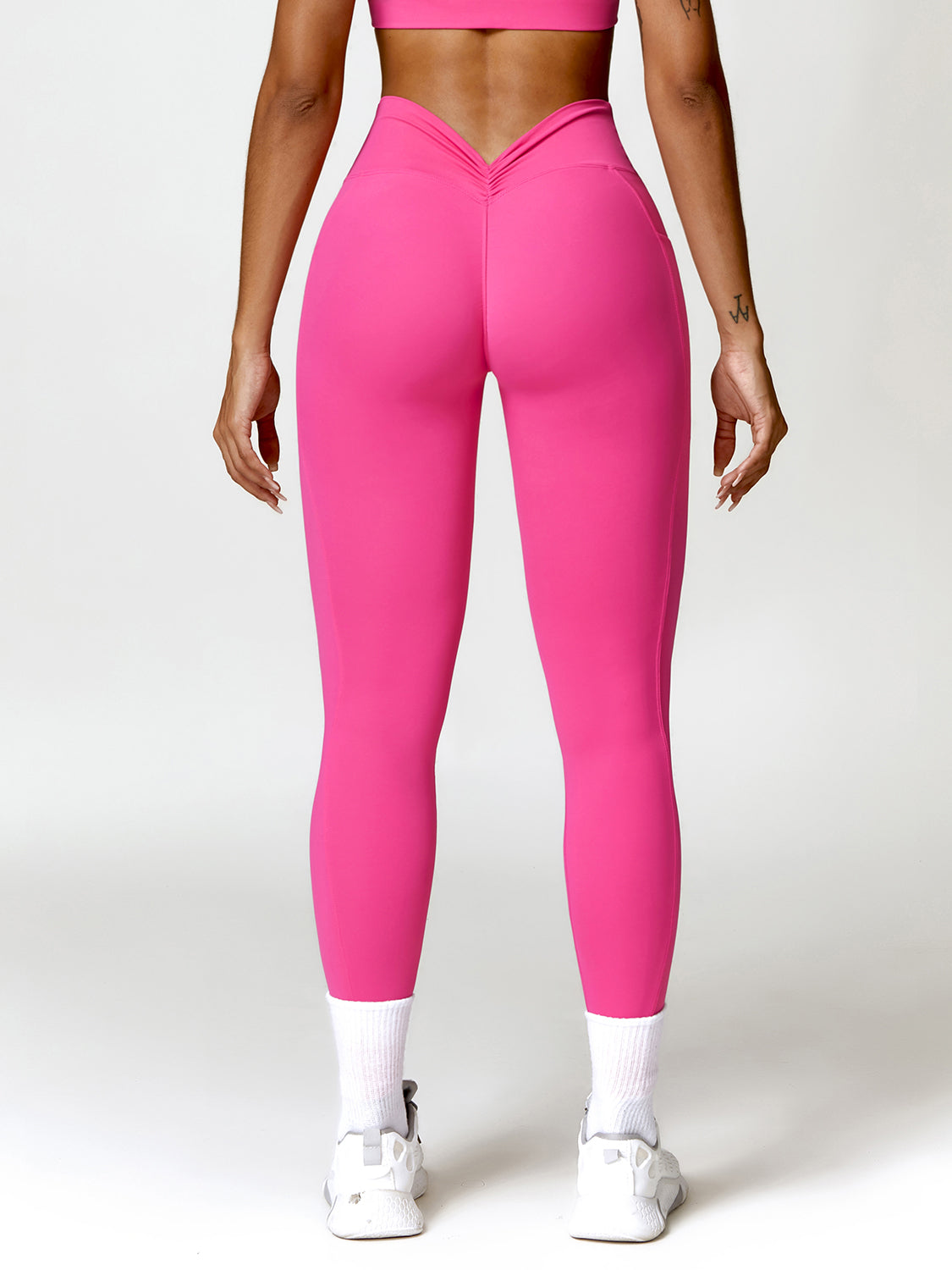 Ruched Pocketed High Waist Active Leggings