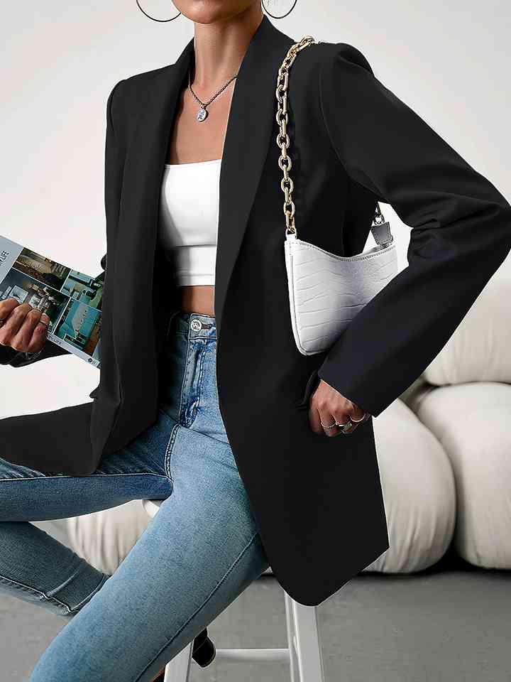 Lapel Collar Long Sleeve Blazer