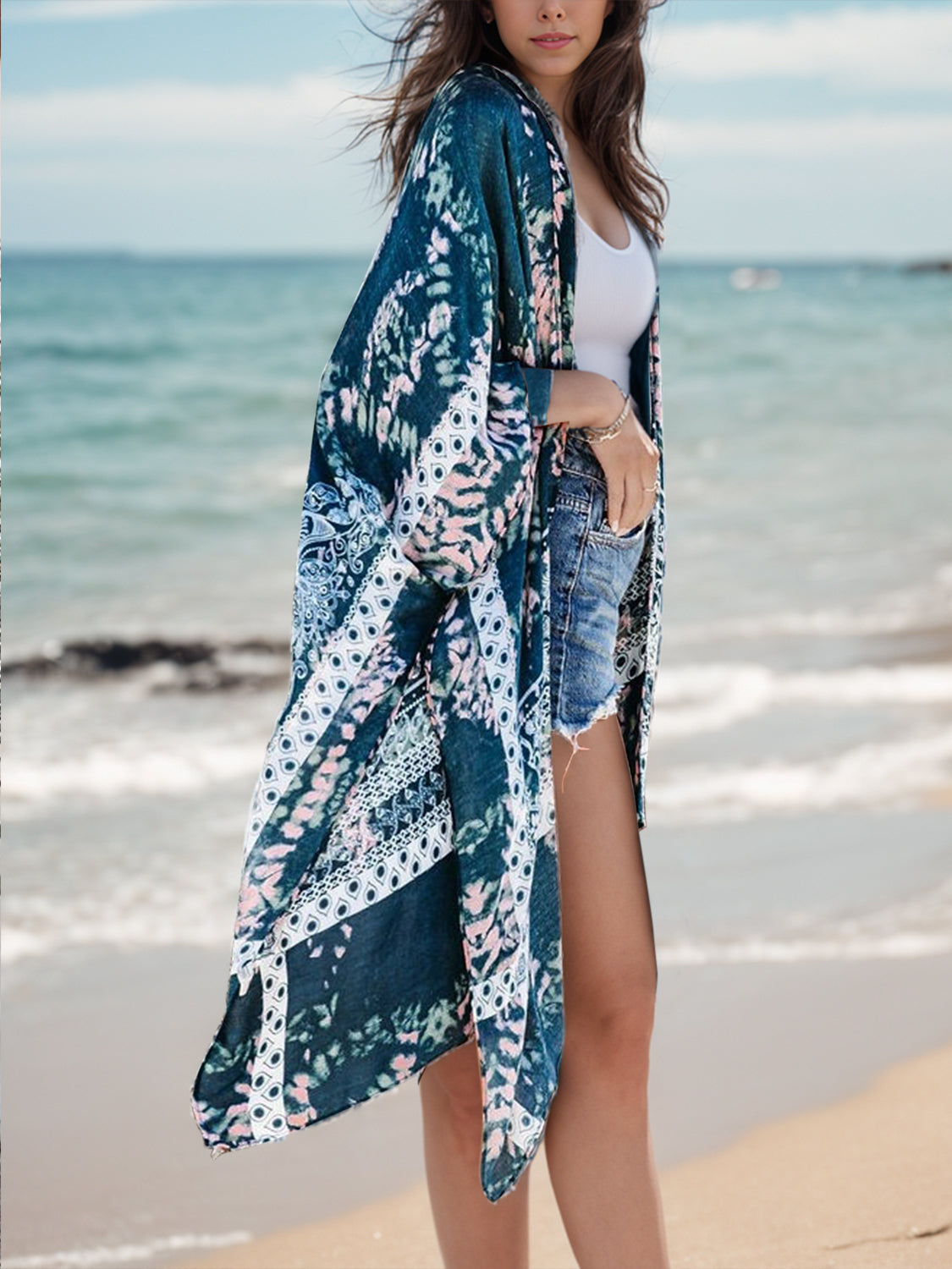 Printed Open Front Cover-Up