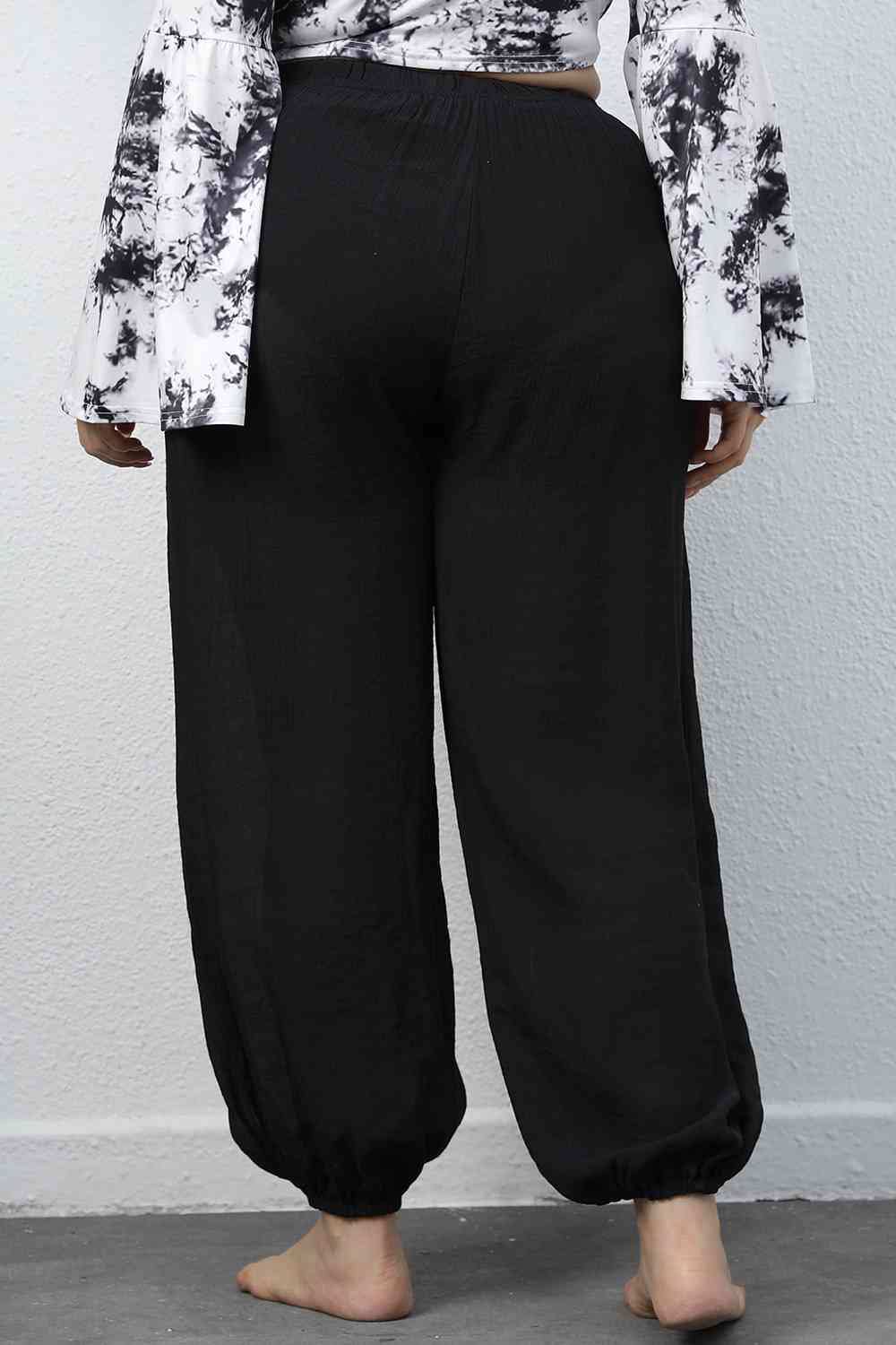 Pantalones jogger con cordón de talla grande