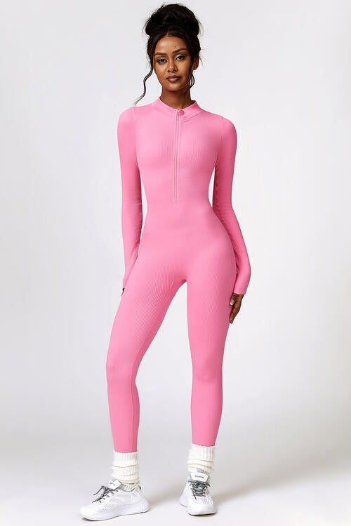 Half Zip Long Sleeve Active Jumpsuit