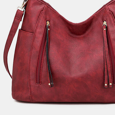 Textured PU Leather Tote Bag