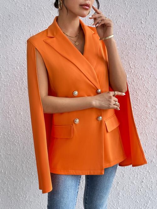 Button Up Cape Sleeve Blazer