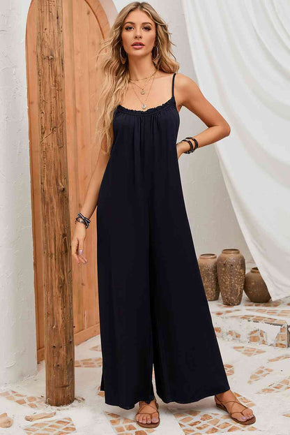 Backless Straight Neck Jumpsuit