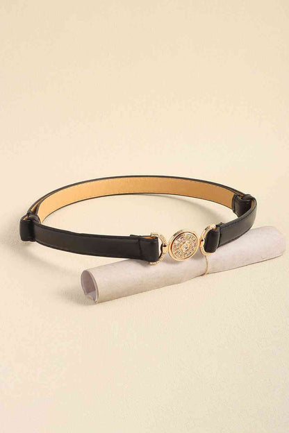 Rhinestone Decor PU Leather Belt