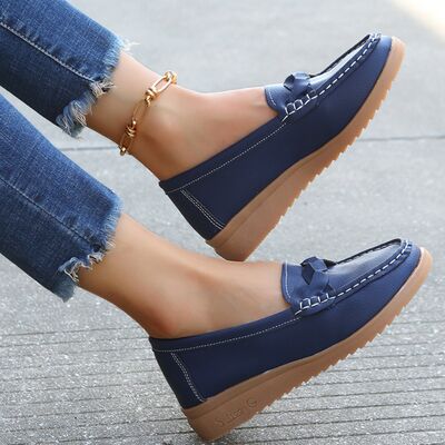 Weave Wedge Heeled Loafers