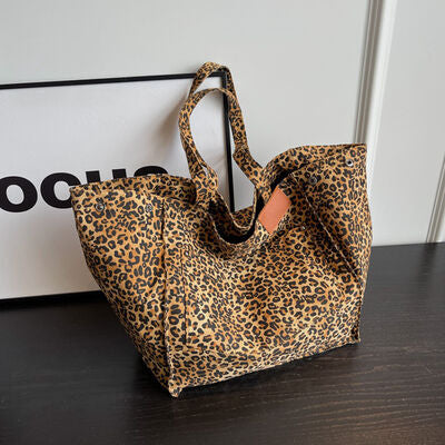 Bolsa tote de lona de leopardo